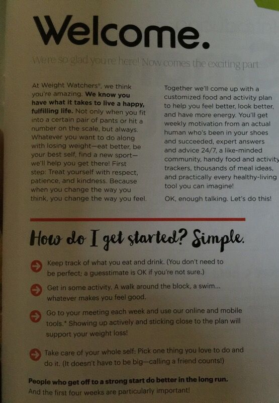 Weight Watchers planning guide book