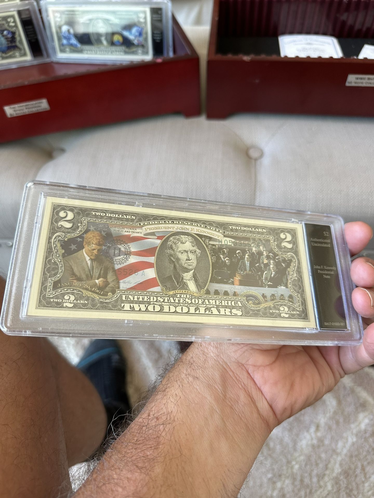 Bradford Exchange Colorized Uncirculated $2 Bill Collection — In Wooden ...