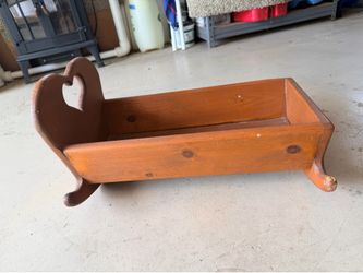 Antique Rocking Wood Doll Cradle