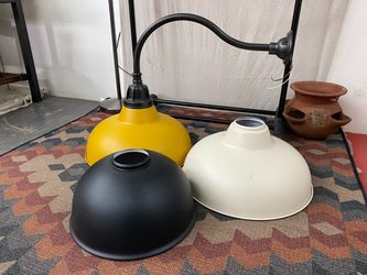REJUVENATION Outdoor Dome Lighting Fixture w/ Yellow, White, & Black Shades
