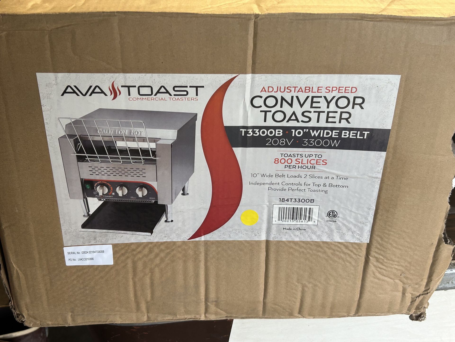 User Manual Avatoast Conveyer Toaster