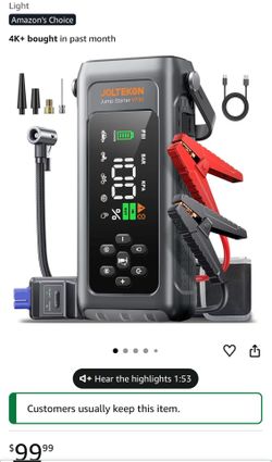 Car battery jump starter and air compressor