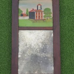 Very Old Mirror With Reverse Painted Glass