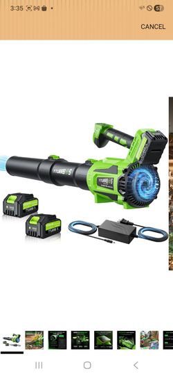 Leaf Blower Cordless, 650CFM Electric Leaf Blower with 2 x 5.0Ah Batteries and Charger, 6-Speed Modes, Brushless Motor, Powerful Blowers for Lawn Care