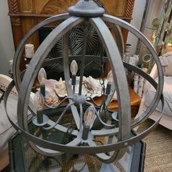 24" Six Light Orb Chandelier 