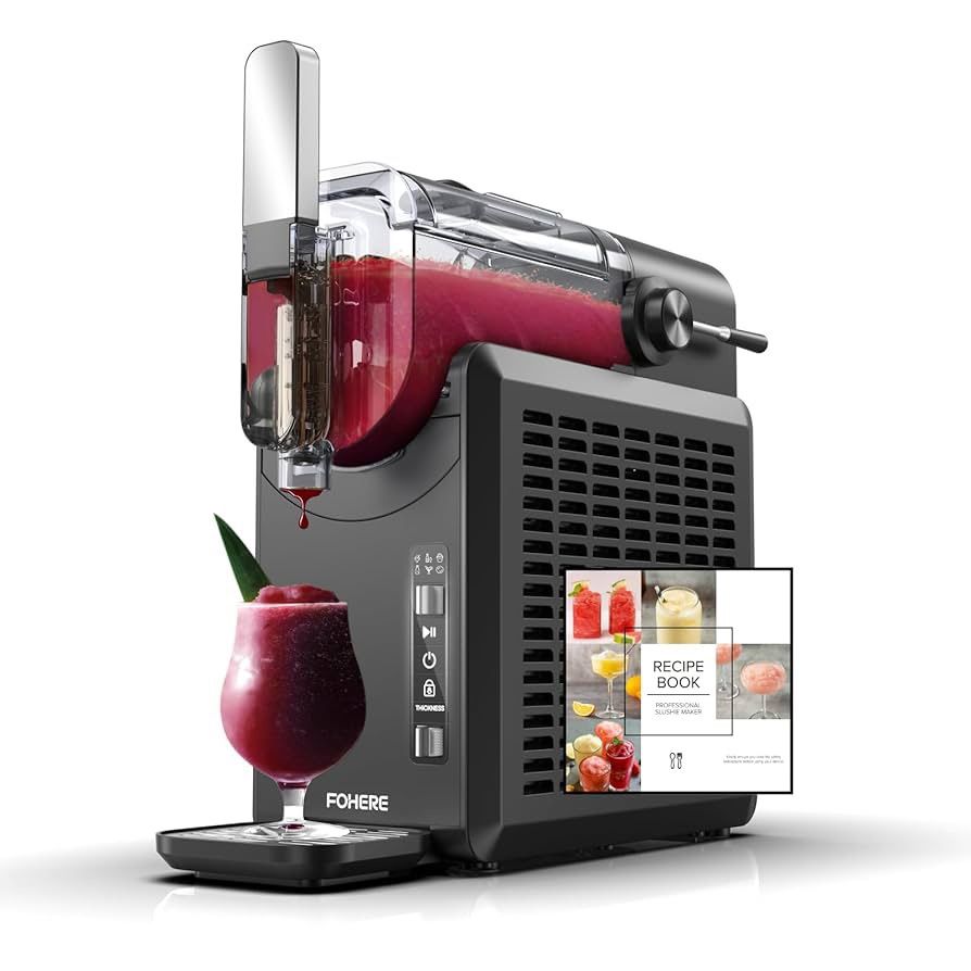 Slushie Machine, Margarita Machine with 5 Presets + Custom Option, Auto-Clean Slushy Machine for Home, No Ice Needed, 12 Hours Freshness, Fr