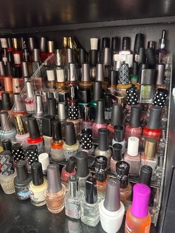 Huge Nail Polish Bundle — over Bottles + 2 Acrylic Display Stands