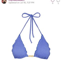 Vix Firenze Ripple Tri Top Periwinkle - Small - NWOT