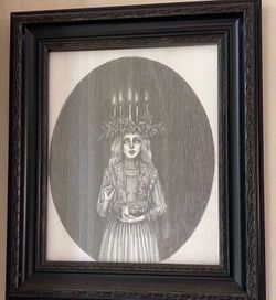 The Ghost of Christmas Past -  Saint Lucia - Dark Art Victorian ORIGINAL Drawing - RARE!