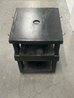 Rolling Wooden Utility Cart with Locking Casters