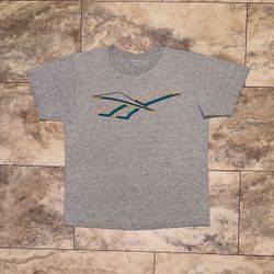 Vintage Reebok Graphic T-Shirt Gray Men’s Size Large