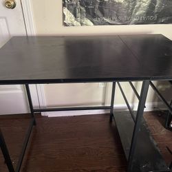 Wood And Meta Computer Desk