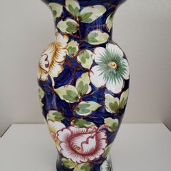 New Exquisite 14" High Flower Vase, hand painted in Portugal, $45 Or Best Offer
