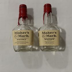 Maker’s Mark Whisky Bottle 375 ml Empty (2) Total Bottles