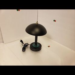 Vintage MCM Touch-on Atomic Table Lamp ‘Flying Saucer' UFO Mushroom Green Shade