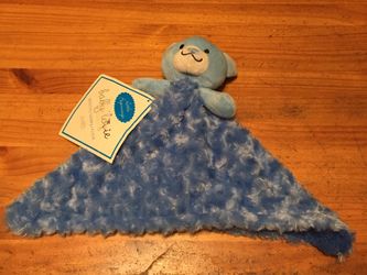 New little beginnings blue bear Sherpa plush security blanket