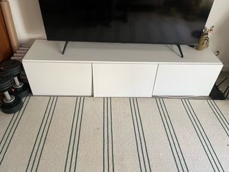 IKEA white TV media console with doors