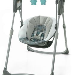 Graco Slim Spaces Compact Baby Swing, Space-Saving Design,