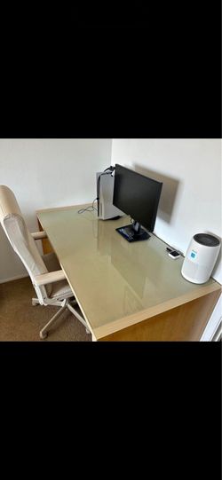 Large glass top desk