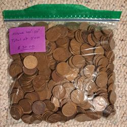Wheat Pennys Mixed 40-50s Total of 500