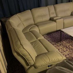 Double Leather Reclining Couches And 2 Separate Double Reclining Leather Couches