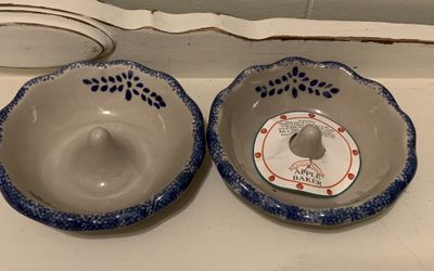 Set of 2 hermitage pottery apple baker bowls cookware baking