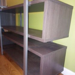 Rustic Grey Wood Grain Finish TV Stand Or Media, Storage