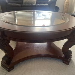 Round Wood Coffee Table 