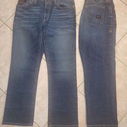 2 ARIAT FR DURASTRETCH M4 BOOT CUT MEN'S WORK JEANS SIZE 35X32 