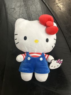 Hello Kitty 9 Inch with Blue Overall Outfit Plus. Origina