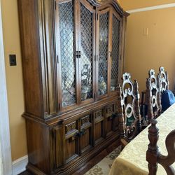 Beautiful China Cabinet, Double Doors, Bottom Drawer For Your Keepsakes 
