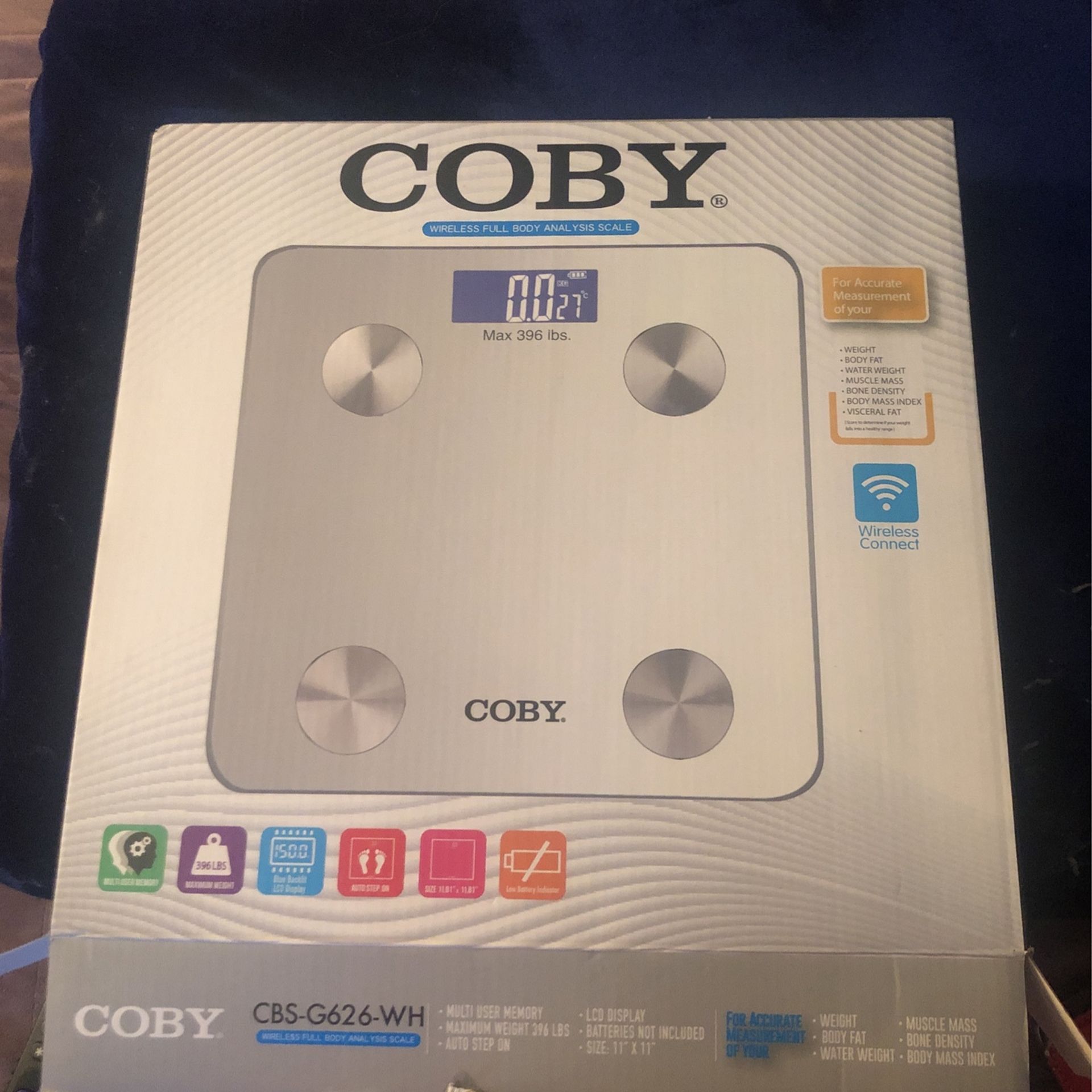 Coby Wireless Full Body Mass Analysis Scale