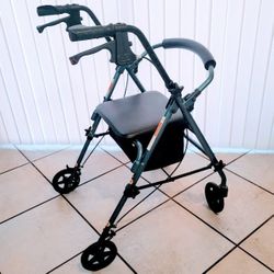 Blue Aluminum Rollator with 6-inch Wheels (Nova)

