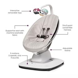 BRAND NEW 4moms MamaRoo Multi-Motion Baby Swing + Sweetwavet Newborn Insert w/ Toy Balls