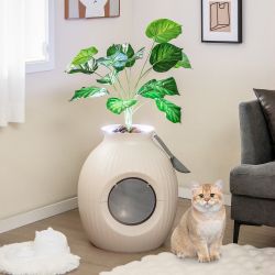 Smart Plant Cat Litter Box with Electronic Odor Removal