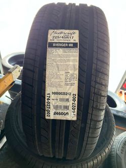 Set of four (4) 2254517 Mastercraft tires with free Installation Mount  & Balance 225-45-17