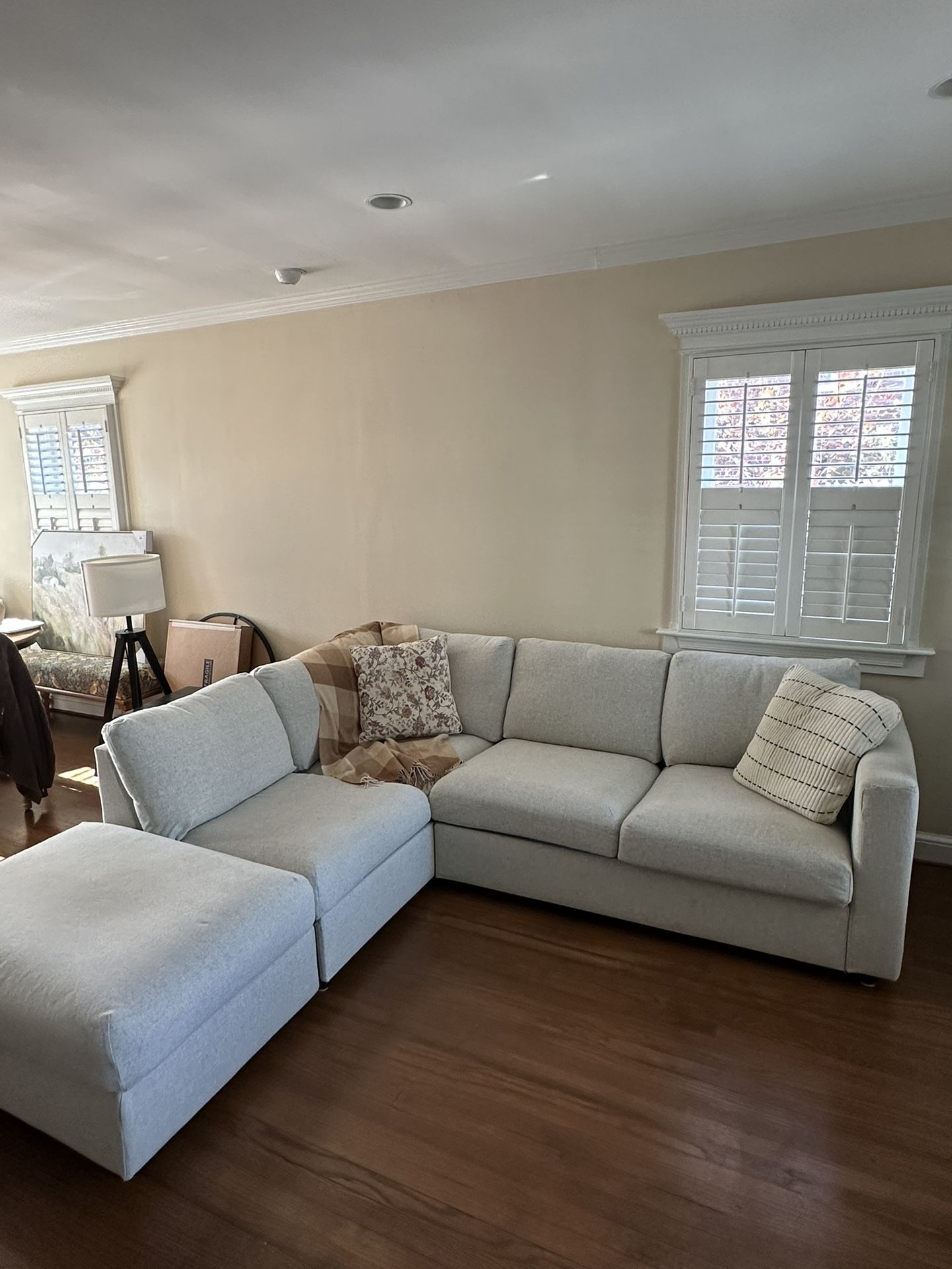 Five Piece Off White Sectional