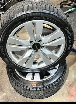 Pair of 2 Bridgestone Blizzak WS90 Winter Tires on AMG