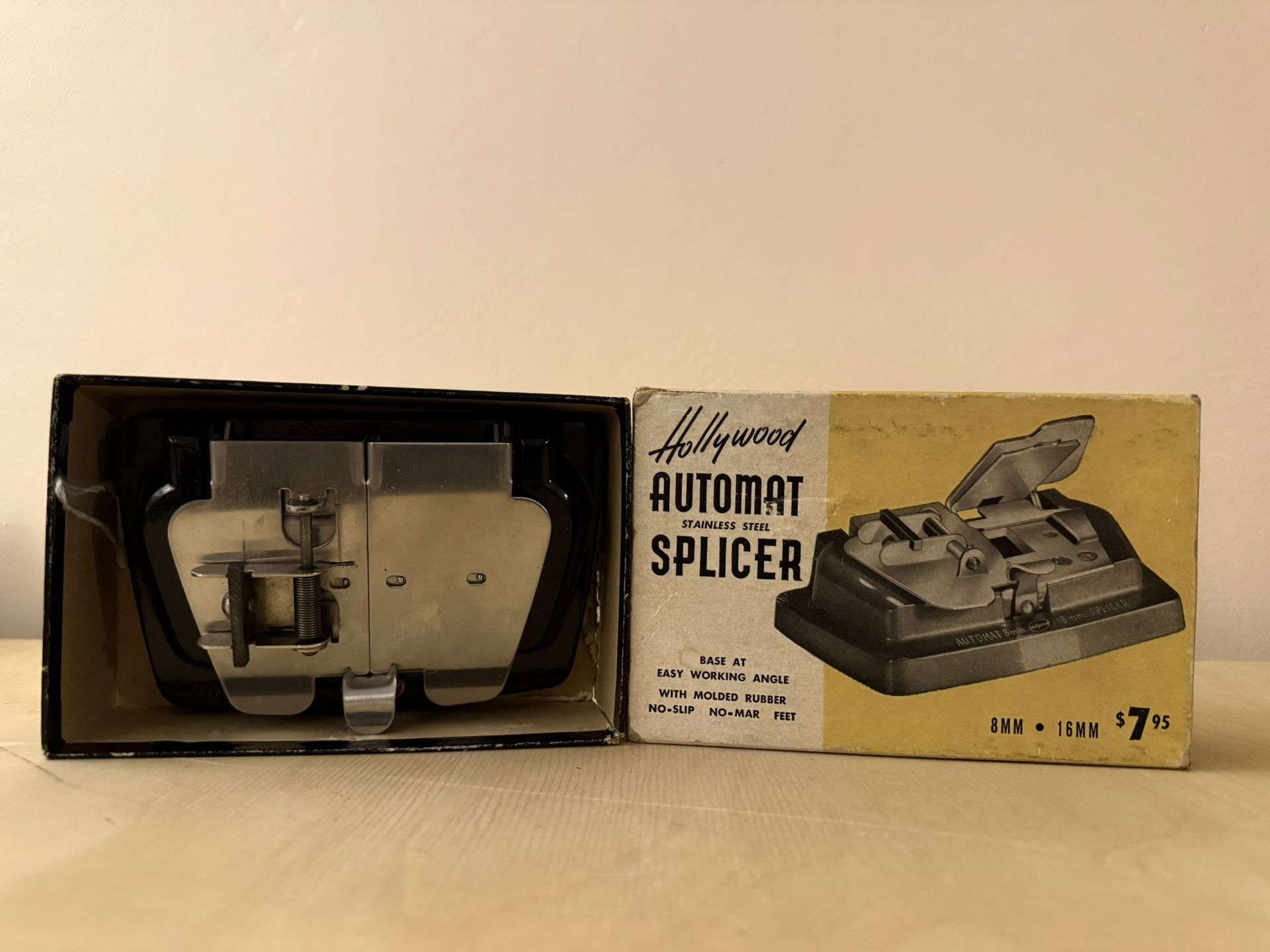 Vintage Hollywood Automat Stainless steel Splicer in Original Box 8MM 16MM