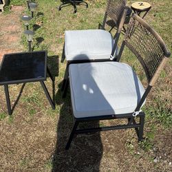 Wicker outside chairs and table