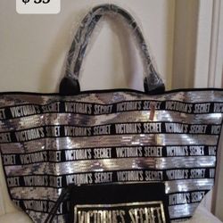 Victoria's Secret Tote With Wristle Bag