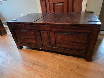 Crate and Barrel Hunter II coffee table trunk