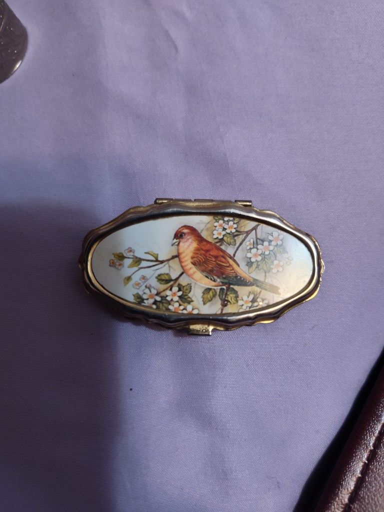 Vintage Bird Pill Box