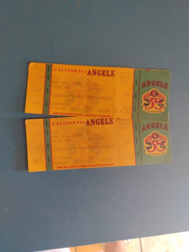 1995 Boston Vs Angels Tickets