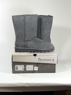 Bearpaw Elle Short Boot Charcoal Gray Size 10-11 Womens