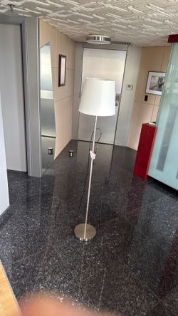 Brushed nickel living room lamp