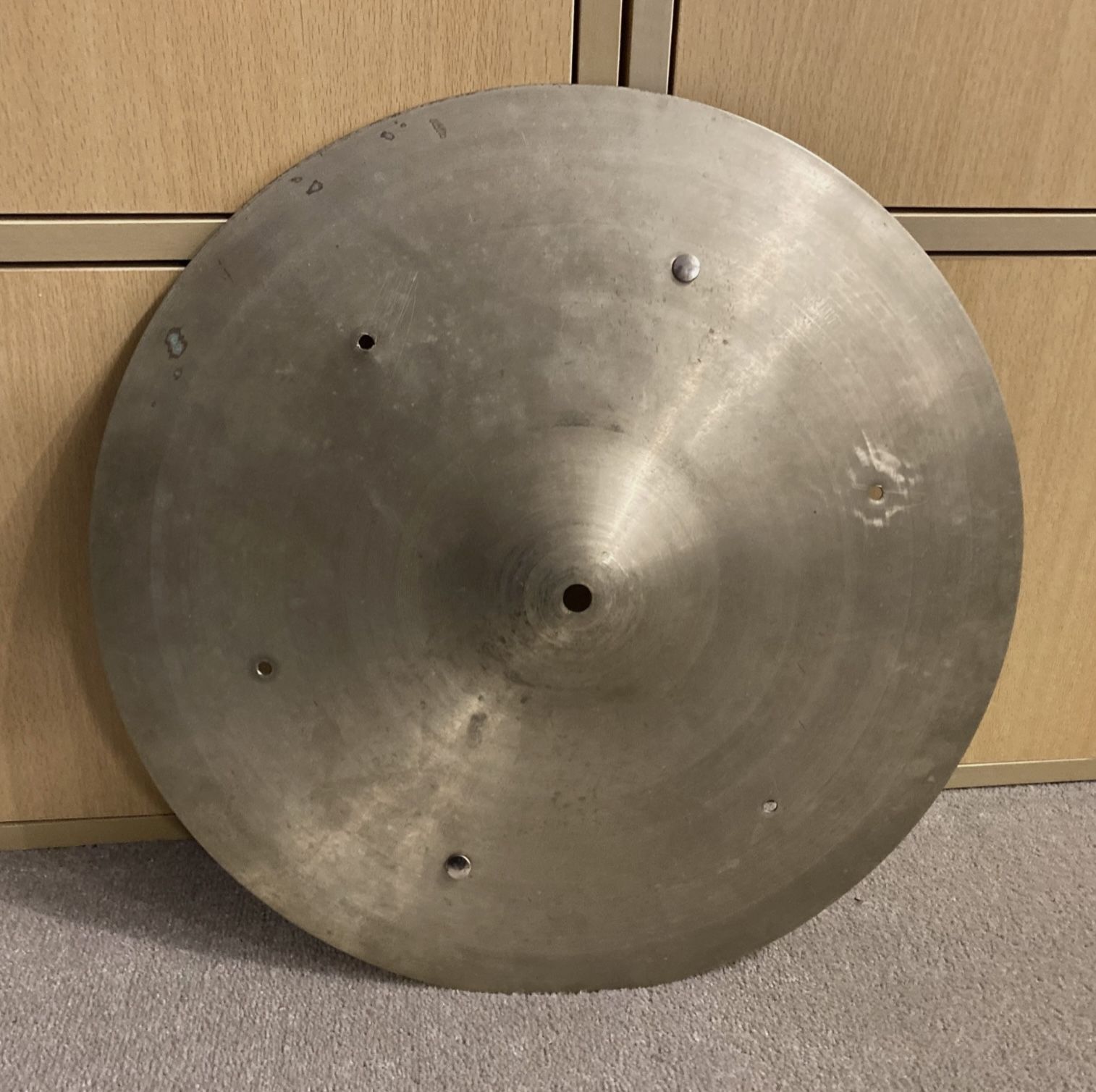 Vintage Krut 16" Thin Crash Cymbal With Removable Rivets Made In England!