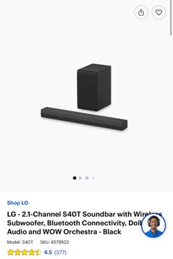 LG - 2.1-Channel S40T Soundbar with Wire Subwoofer *BRAND NEW*