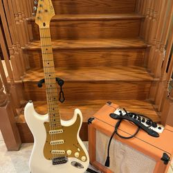 Squier Anniversary Stratocaster W/ Orange Crush 35 RT Guitar Amp