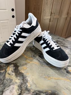 Adidas Gazelle Bold (Core Black/Cloud White) Platform Sneakers